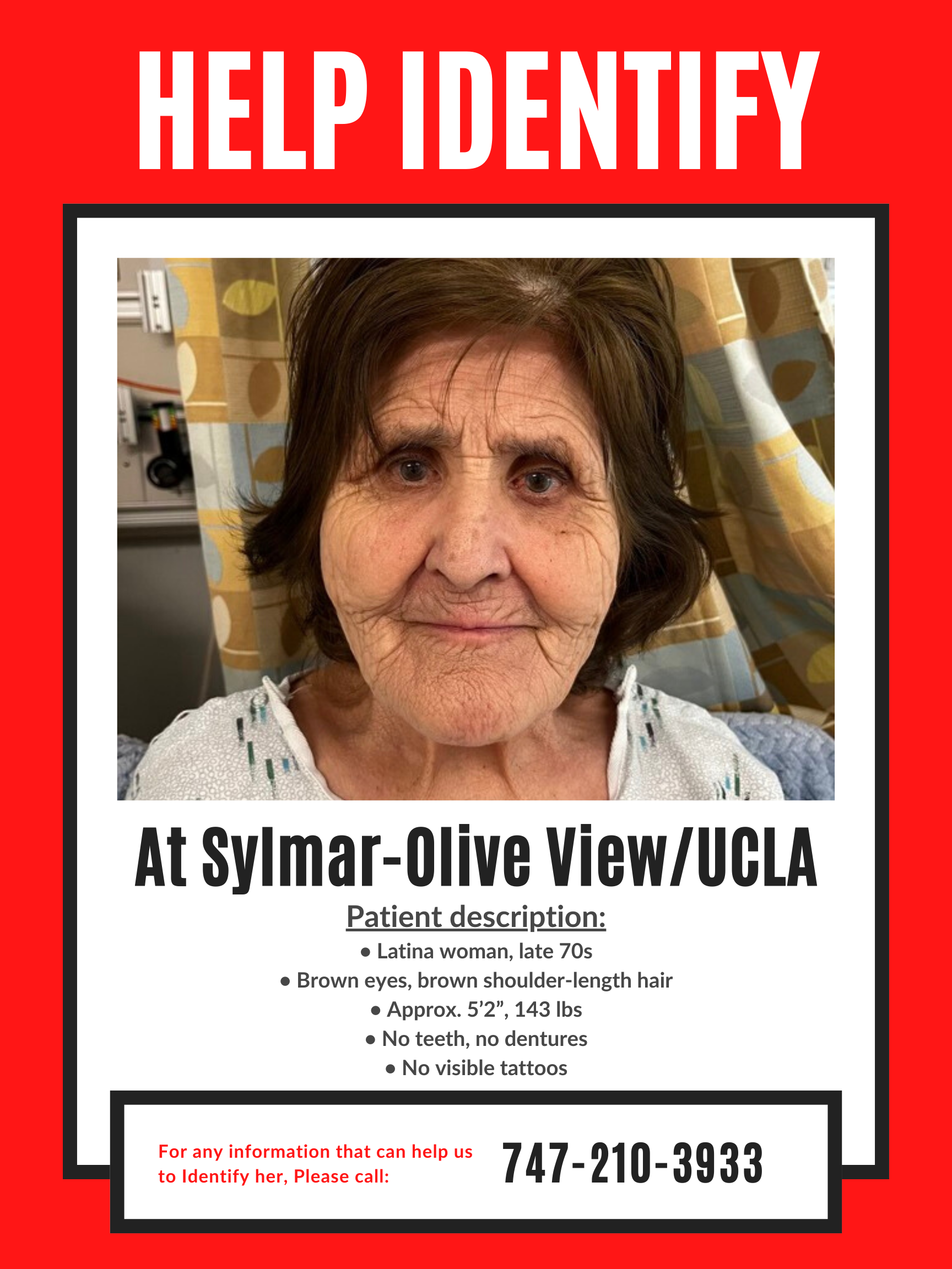 Help Identifying Person – Sylmar-Olive View/UCLA