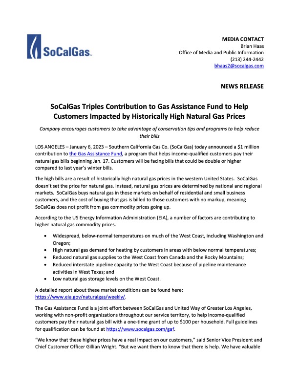 SoCal GAS Qualified Assistance Fund