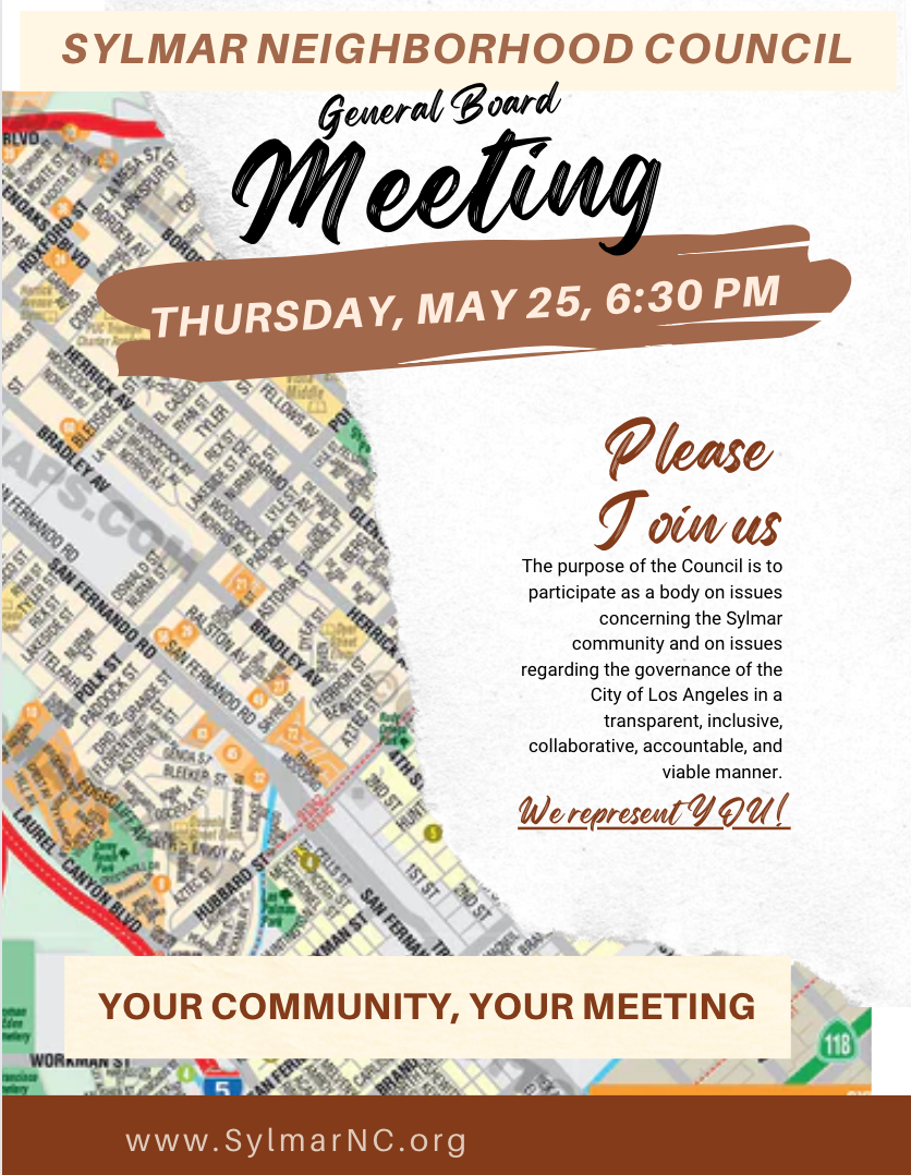 Your Meeting - Your Community - Join us Thurs. May 25th 6:30 pm