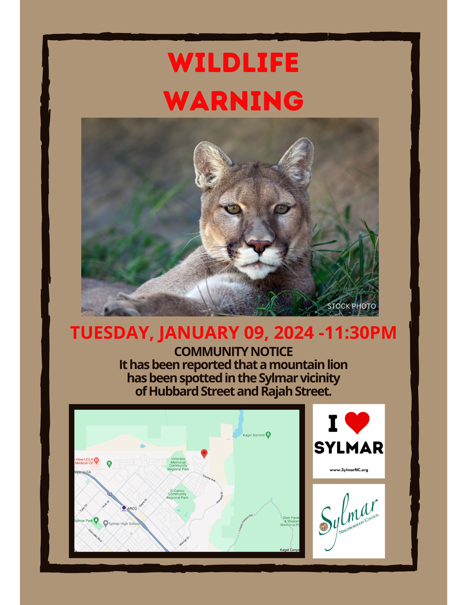 Wildlife WARNING • Tuesday, January 9th