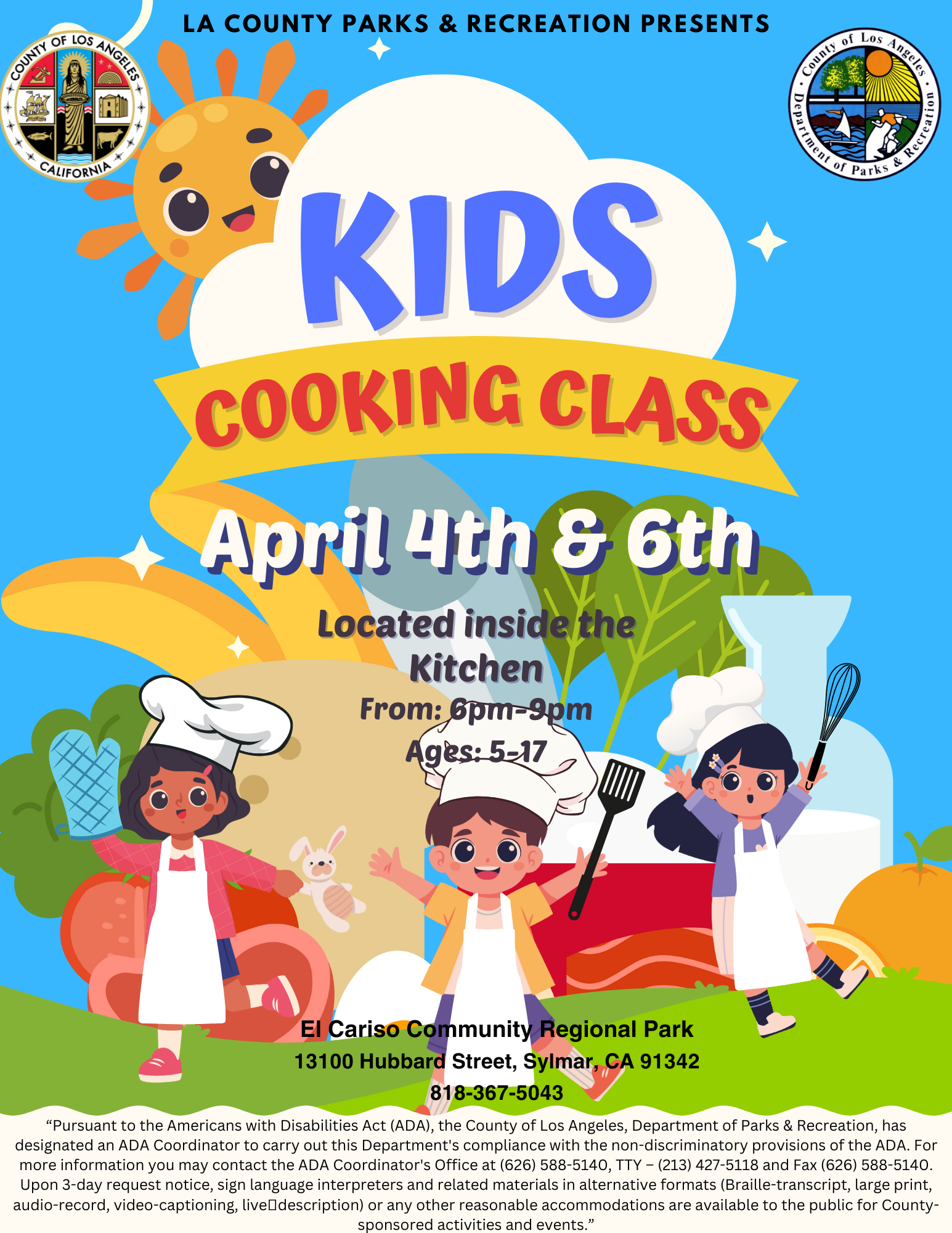 Sylmar • El Cariso Park • Kids Cooking Class