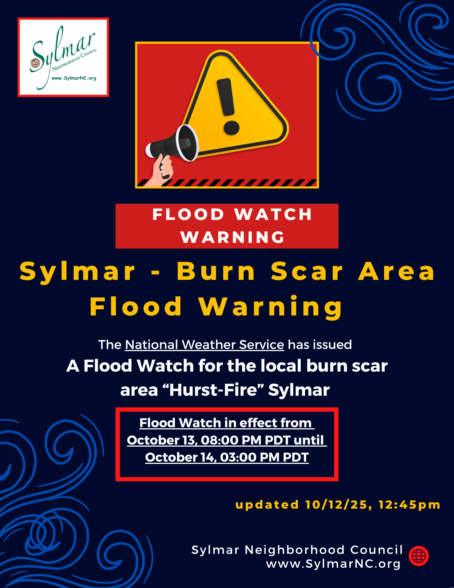 WEATHER WARNING FLOOD WATCH 10 13 25 To 10 14 25 weather-warning-flood-watch-10-13-25-to-10-14-25