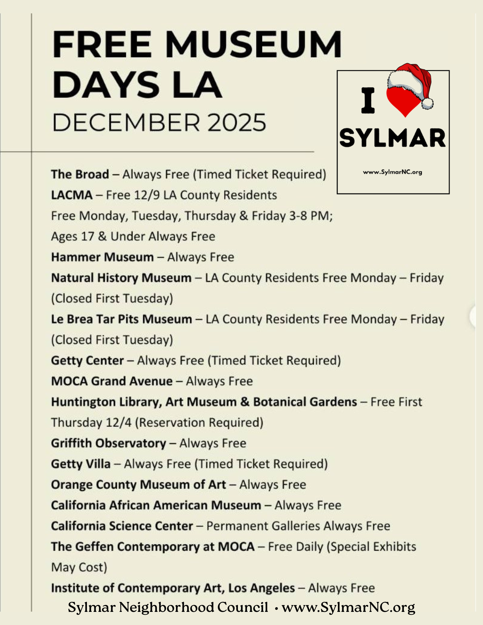 Free Museums in Los Angeles - December