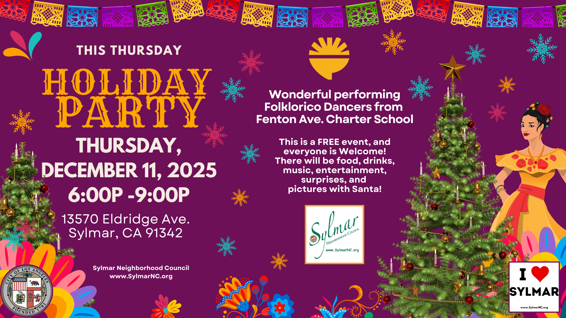 PARTY this Thursday! • Sylmar Holiday Party Thursday, December 11th, 6p-9p
