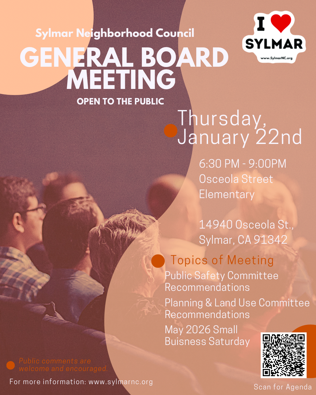 Thursday, January 22, 2026, 6:30p - GENERAL BOARD MEETING