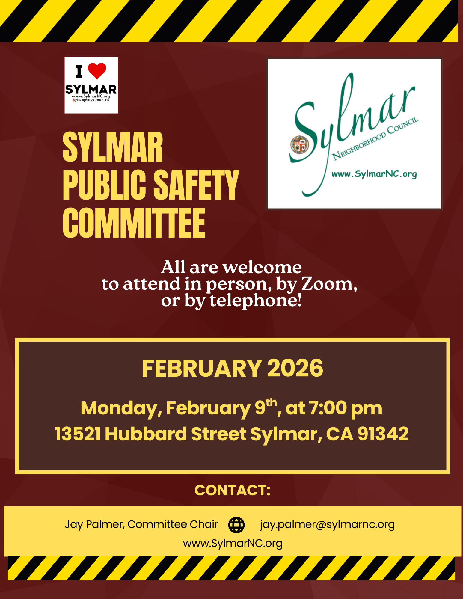 Sylmar Public Safety Committee • Mon. Feb. 9, 7:00pm