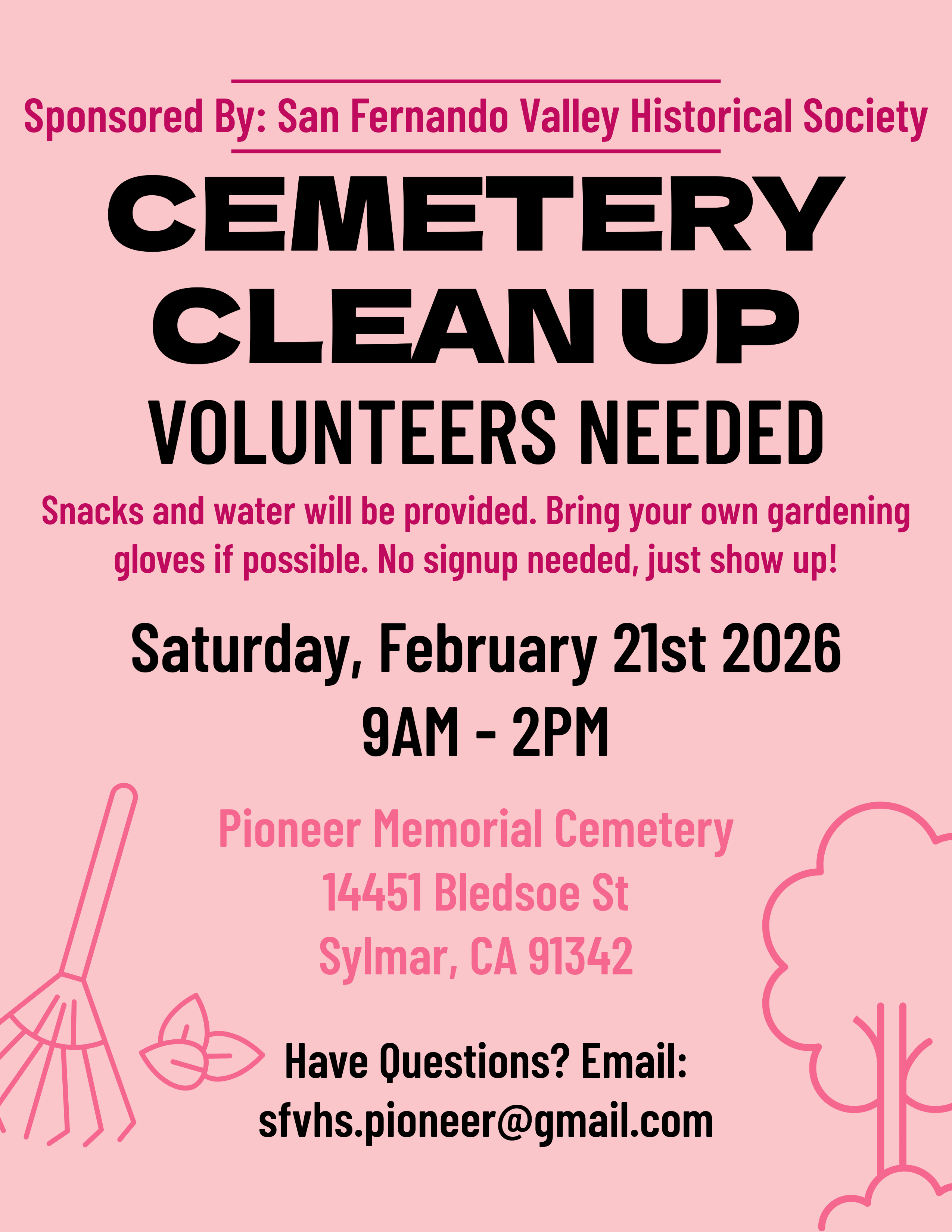 SYLMAR • Cemetery Clean up! • Saturday, Feb 21st, 9am-2pm