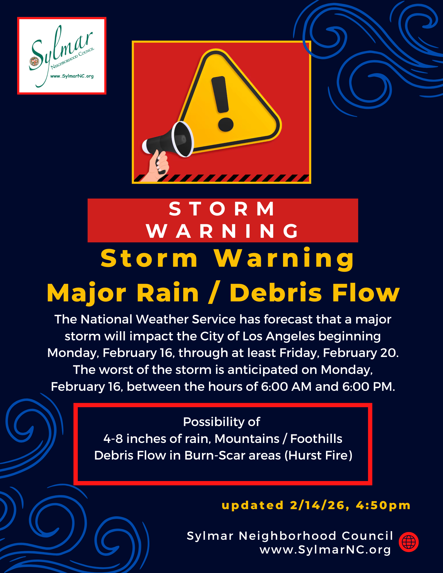 Advisory: President’s Day Adverse Weather Event (Start: Monday, Feb. 16, 2026)