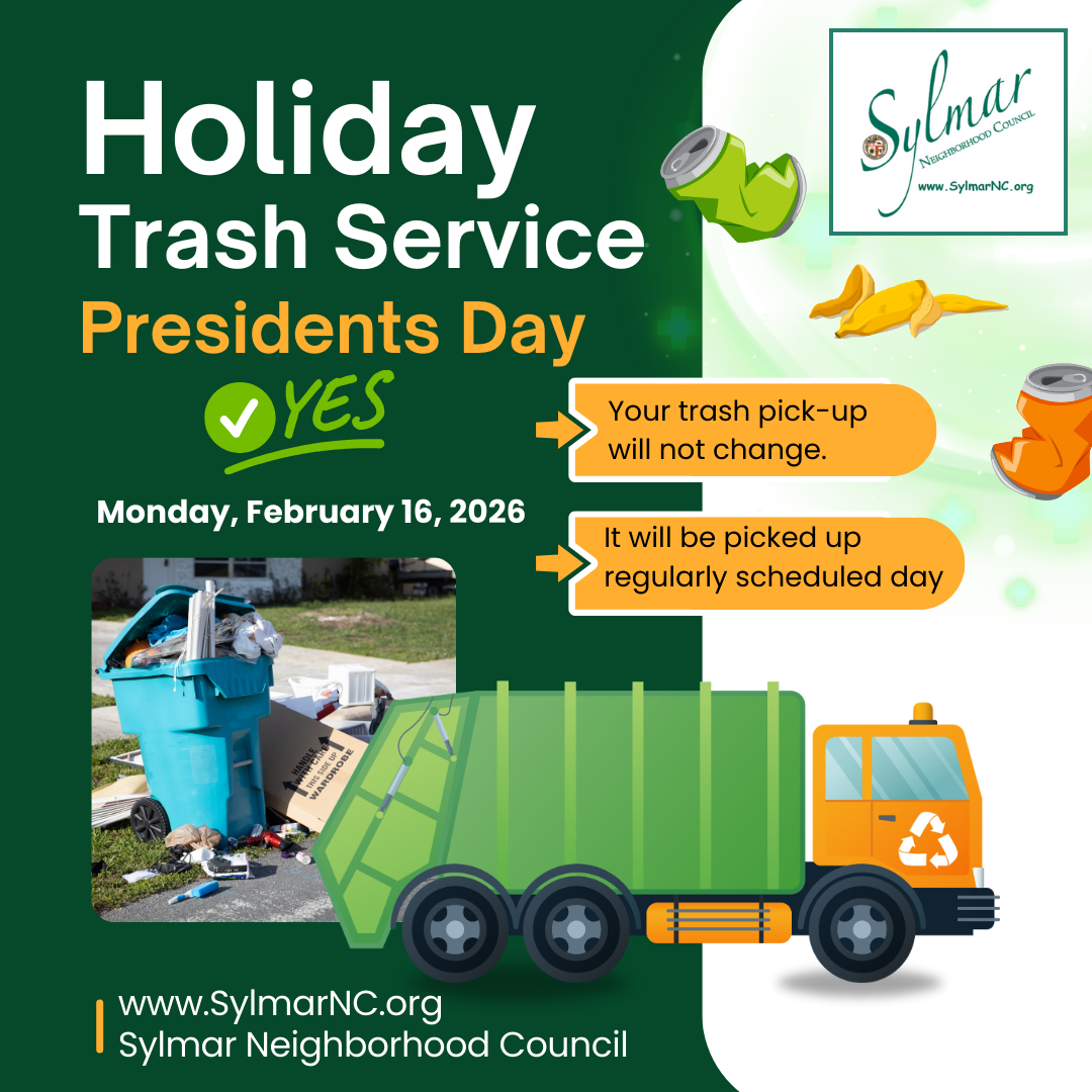 Trash Pick-up on Presidents Day 2-16-2026