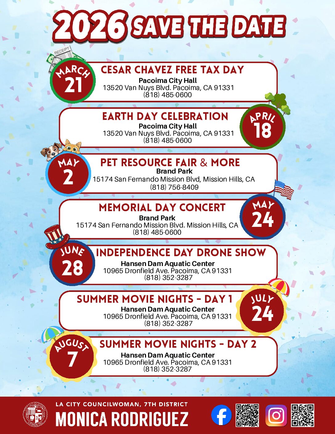 Councilwoman Monica Rodriguez • Save the Dates!