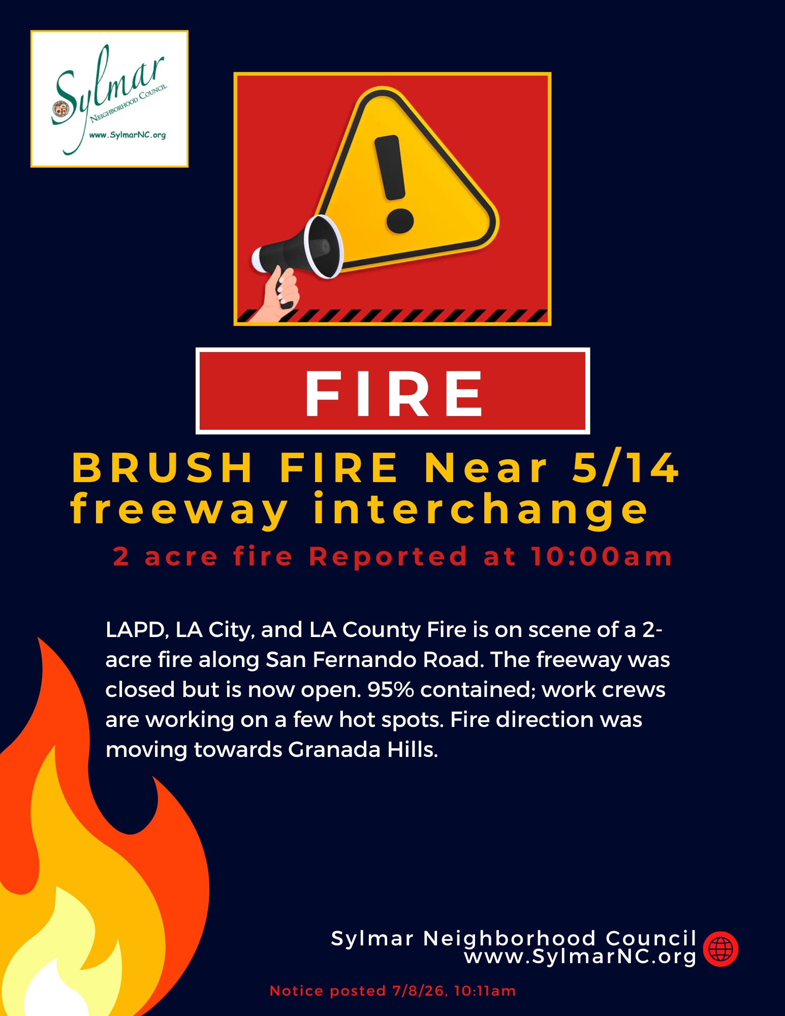Fire - Wednesday, July 8th, 2026, 10:00am