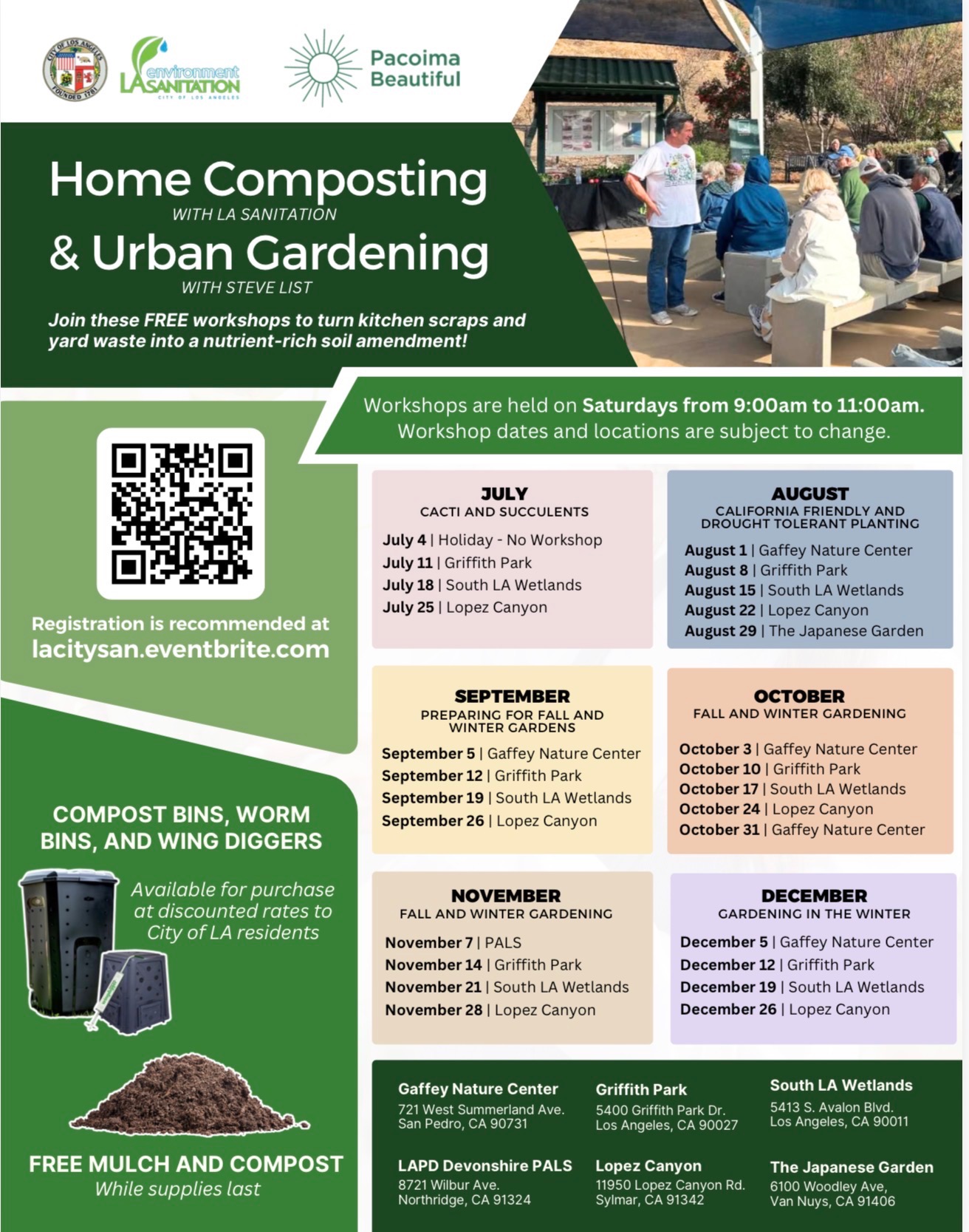 SYLMAR - Home Composting & Urban Gardening Workshops - Lopez Canyon