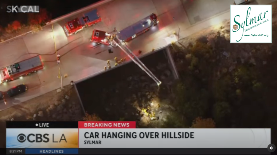 1 dead after car drives off San Fernando Valley cliff in Sylmar