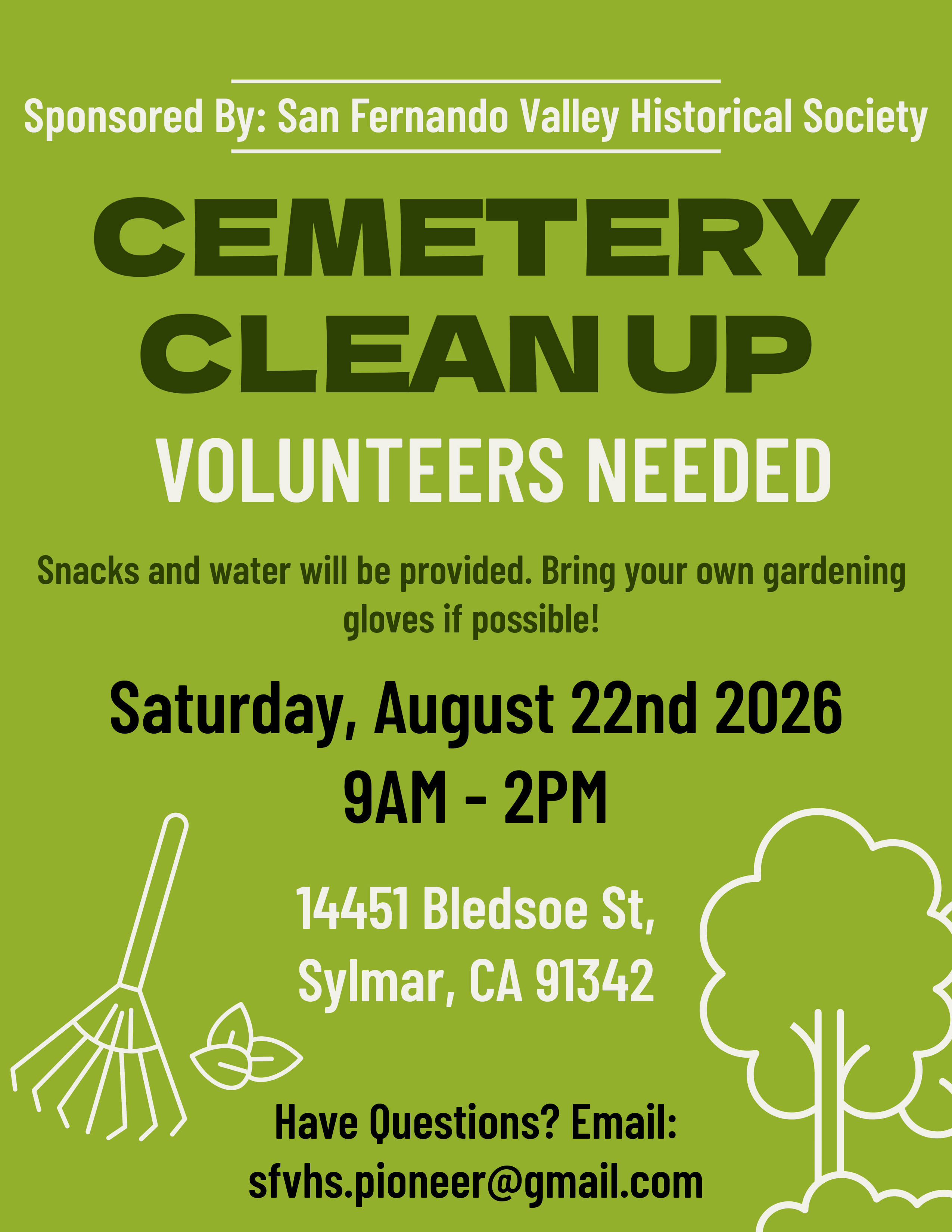 Historic Pioneer Cemetery Clean-Up! VOLUNTEERS ARE NEEDED