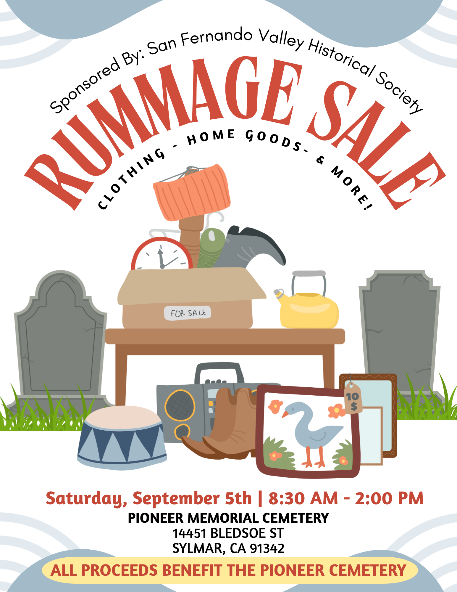 Rummage Sale for Pioneer Cemetery - Saturday Sept 5th
