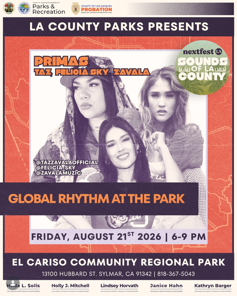 FREE CONCERT THIS FRIDAY! August 21st, 6-9pm at El Cariso Park