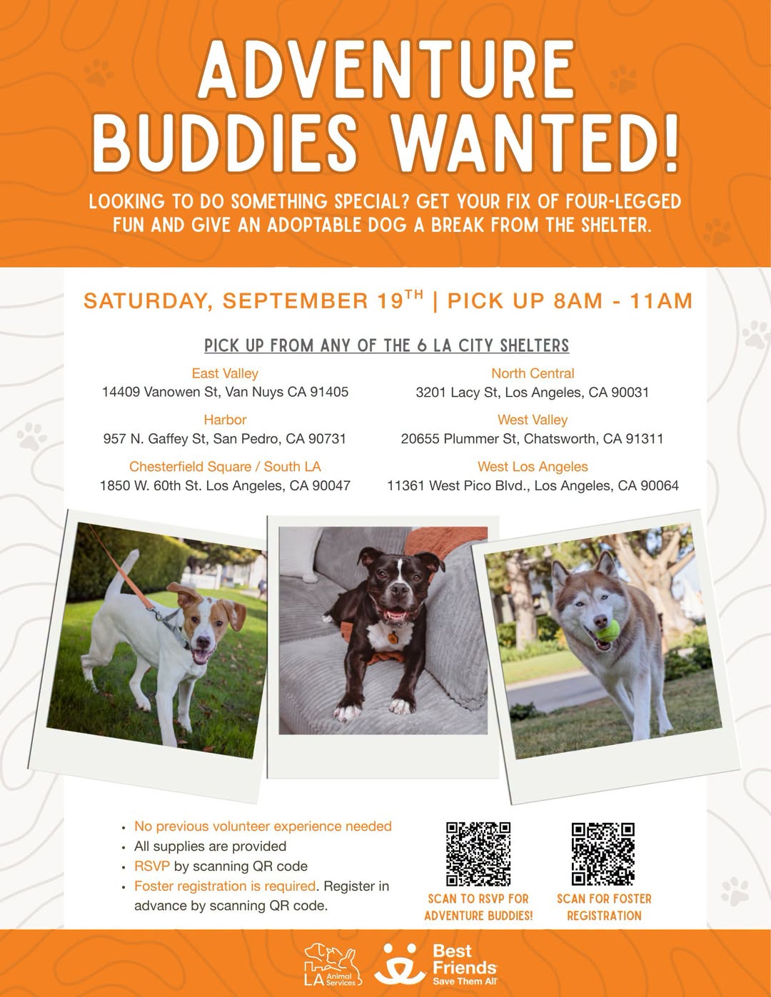 Be a Buddy - Sept. 19th - MUST Pre-Register