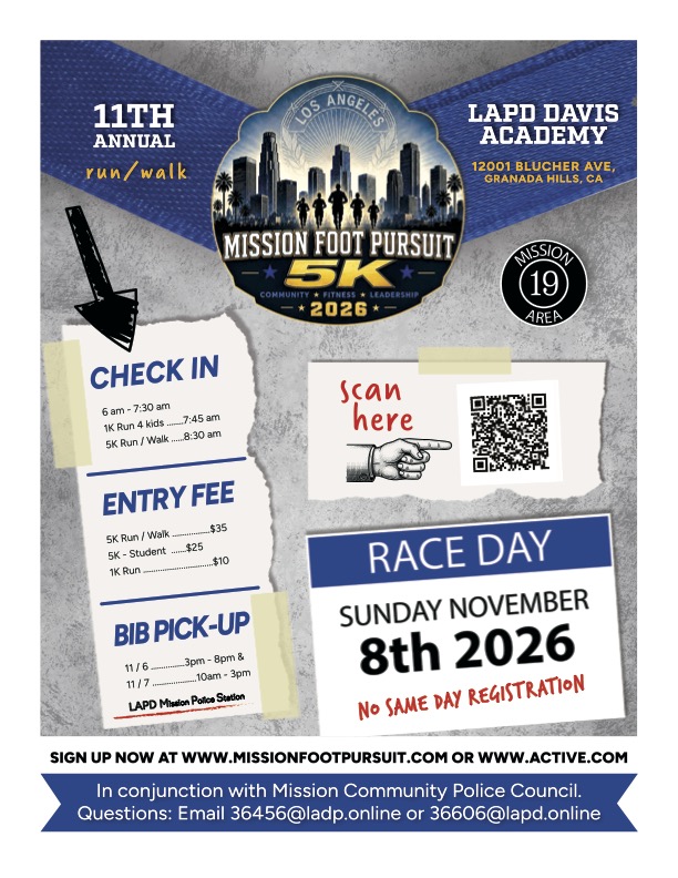 LAPD MISSION FOOT PURSUIT 5K - 2026