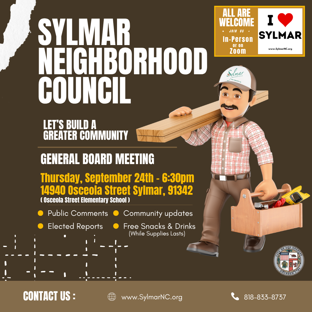 General Board Meeting - Thursday, Sept. 24, 6:30pm