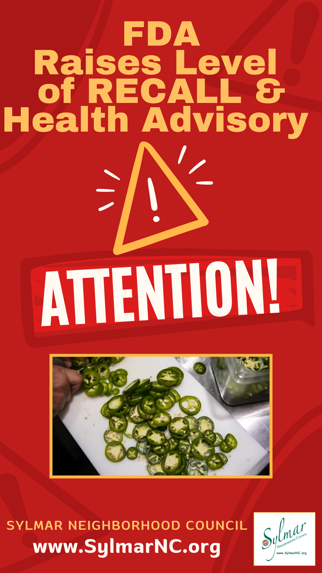 RECALL ESCALATED - contaminated jalapeño peppers to a Class I classification
