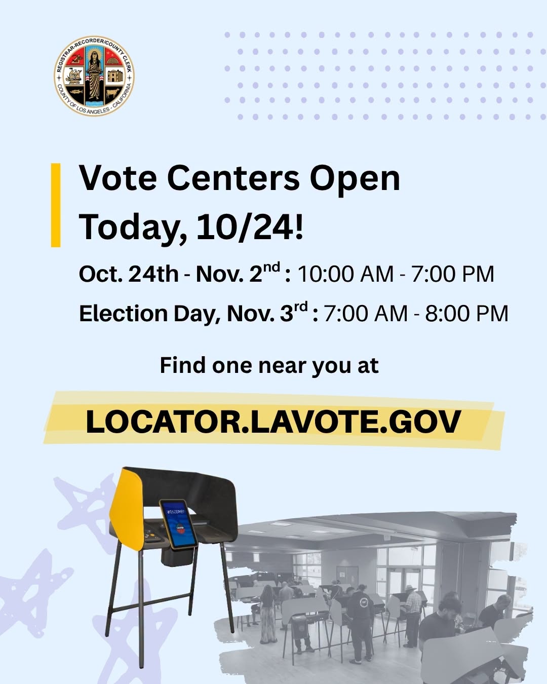 VOTE! - Find your nearest Voting Center.